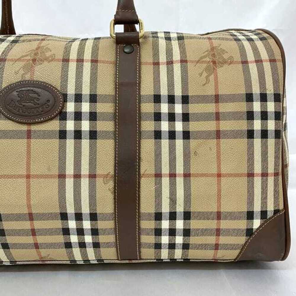 Burberry Boston Bag Beige Brown Check Travel Burberrys Zipper Business Trip - Picture 6 of 10